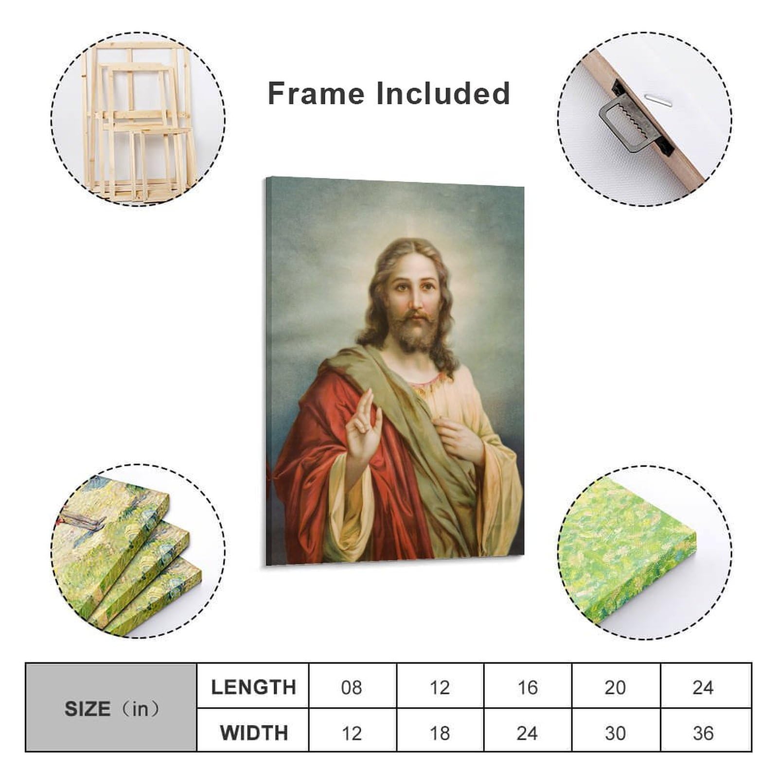 Amazon.co.jp: 現代美術の肖像画イエスキリスト 印刷 ポスター